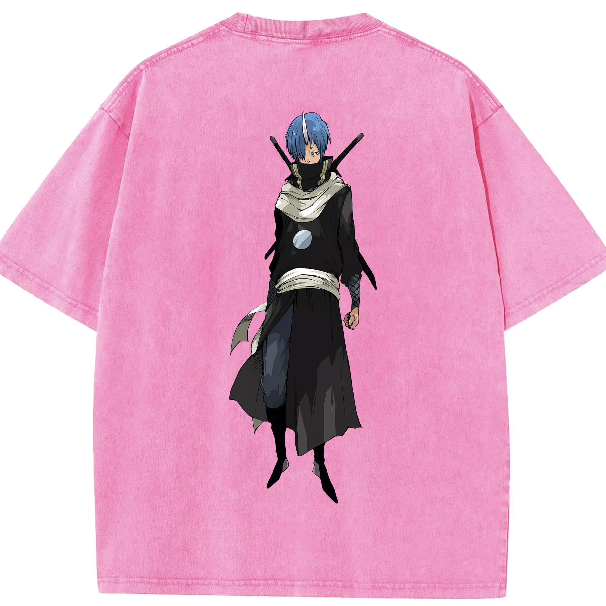 （画像用） 転スラ Regarding Reincarnated to Slime 綿100% ヴィンテージ風 半袖Tシャツ（背面プリント）